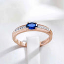 Blue Zircon Solitaire Rose Gold Promise Ring