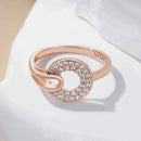Pavé Circle Swirl Rose Gold Statement Ring