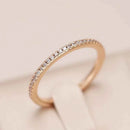 Pavé White Zircon Stackable Rose Gold Band