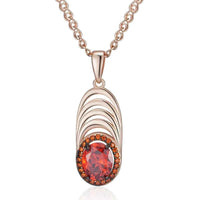 Vintage Red Zircon Layered Pendant Necklace