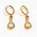 Knotted Teardrop CZ Hoop Earrings - SEIYI