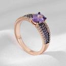 Purple Zircon with Ombre Pavé Band Ring