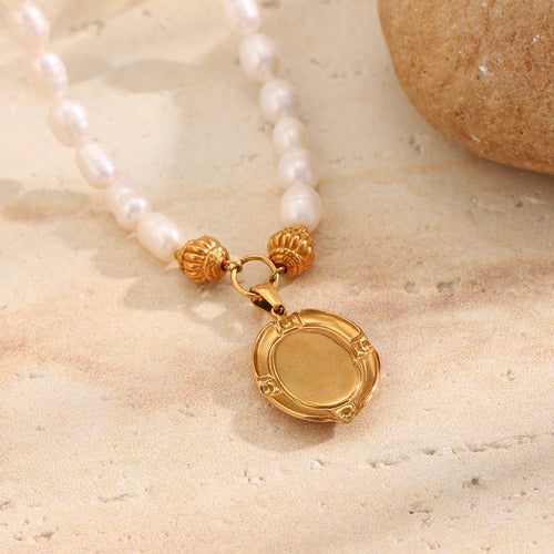 Abalone Pearl Beaded Pendant Necklace - SEIYI