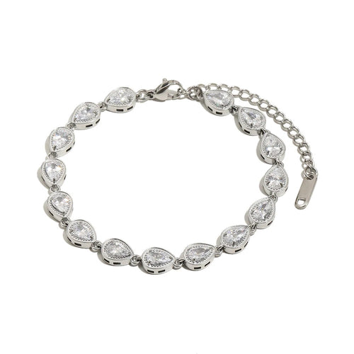 Teardrop Crystal Linked Bracelet - SEIYI