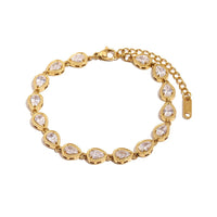 Teardrop Crystal Linked Bracelet