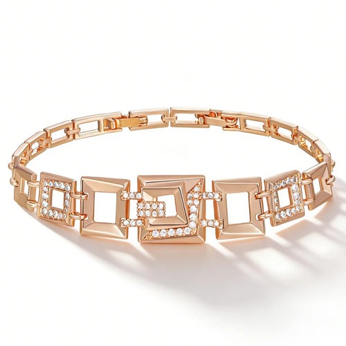 Geometric Zircon Link Statement Bracelet - SEIYI