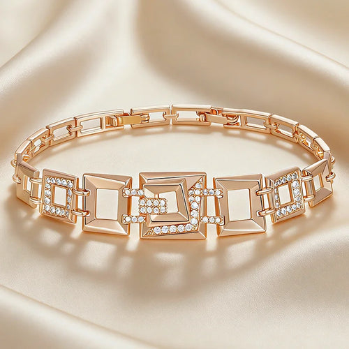 Geometric Zircon Link Statement Bracelet - SEIYI