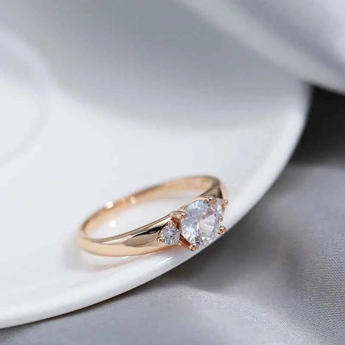 Three-Stone White Zircon Promise Ring