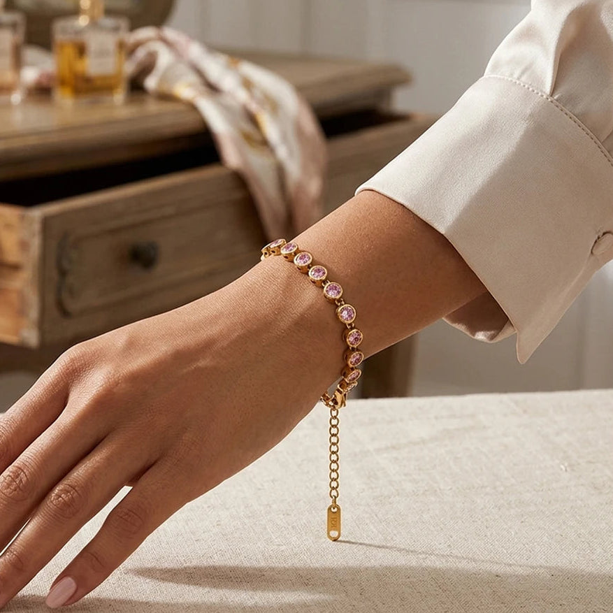 Bezel CZ Bubble Tennis Bracelet - SEIYI