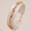 Rose Gold Oval Link Zircon Bracelet - SEIYI