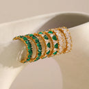 Triangular Crystal C-Hoop Earrings - SEIYI