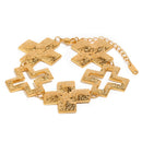Hammered Cross Zigzag Link Bracelet - SEIYI