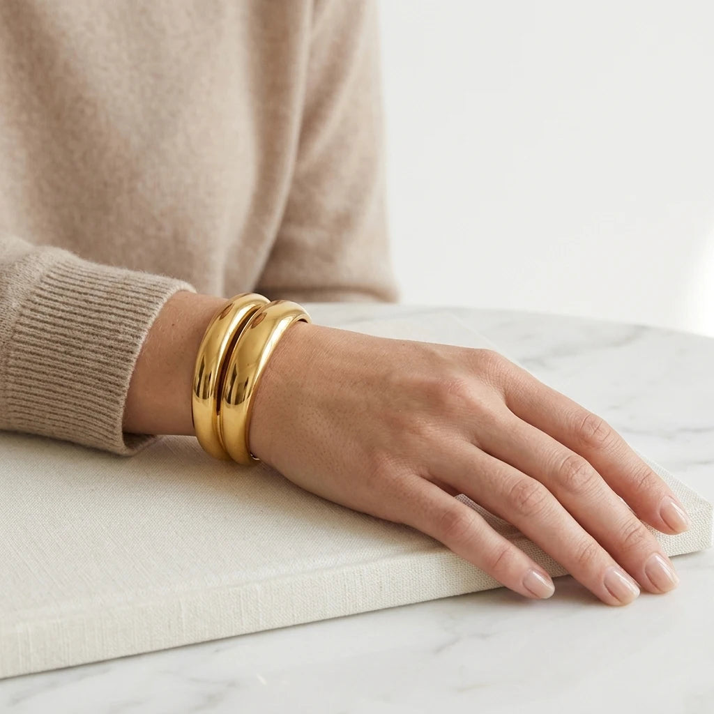 Twisted Double Band Open Ring - SEIYI