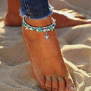 Bohemian Starfish and Turtle Beaded Anklet