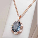 Flower Frame Grey Zircon Pendant Necklace