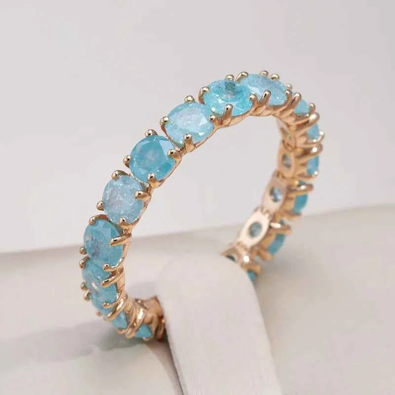 Rose Gold Pastel Zircon Eternity Band Ring