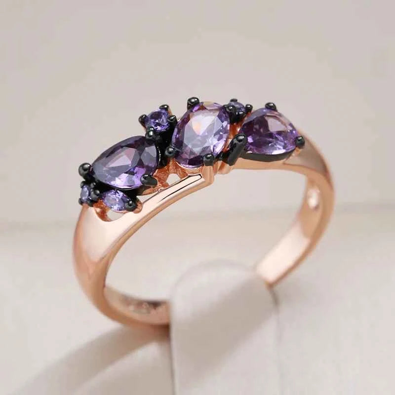Luxury Purple Natural Zircon Ring