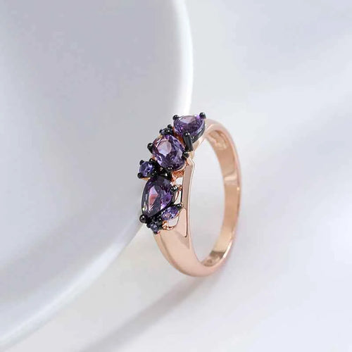 Luxury Purple Natural Zircon Ring