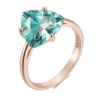 Triangular Green Zircon Solitaire Rose Gold Ring
