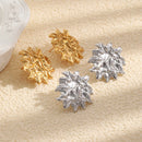 Crinkled Abstract Metal Stud Earrings - SEIYI