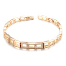Rose Gold Square Link Zircon Bracelet - SEIYI