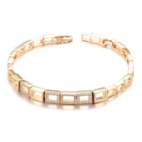 Rose Gold Square Link Zircon Bracelet