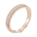 Double-Row Pavé White Zircon Rose Gold Band