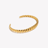 Twisted Open Cuff Bangle Bracelet