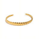 Twisted Open Cuff Bangle Bracelet - SEIYI