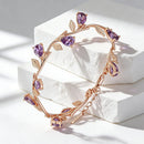 Purple Floral Branch Statement Bracelet - SEIYI