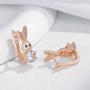 Rose Gold Bunny Zircon Drop Earrings