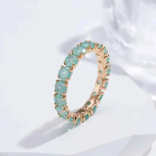 Rose Gold Pastel Zircon Eternity Band Ring