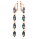 Rose Gold Color-Shifting Zircon Linear Drop Earrings