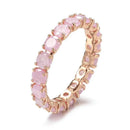 Rose Gold Pastel Zircon Eternity Band Ring