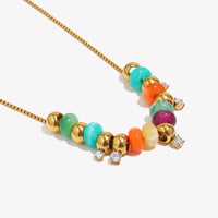 Colorful Resin Bead Station Necklace