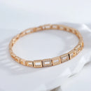 Rose Gold Square Link Zircon Bracelet - SEIYI