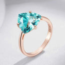Triangular Green Zircon Solitaire Rose Gold Ring