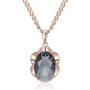 Flower Frame Grey Zircon Pendant Necklace