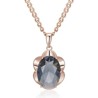 Flower Frame Grey Zircon Pendant Necklace