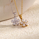 Pear Cut Crystal Flower Necklace - SEIYI