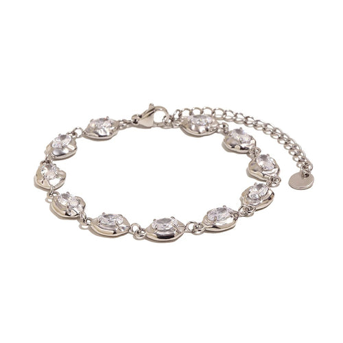Hammered Link Crystal Bracelet - SEIYI