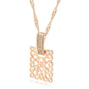 Rose Gold Filigree Zircon Pendant Necklace