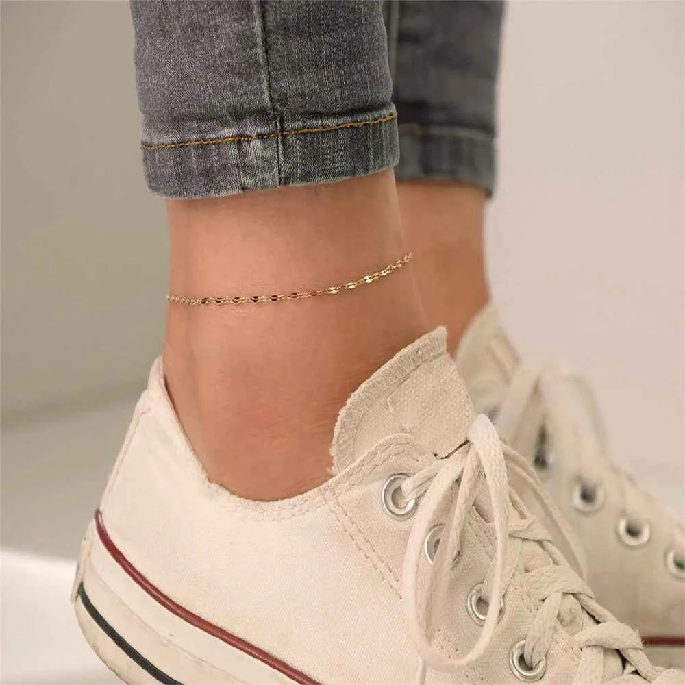 Women's Fish Lip Chain Anklet Summer Beach Jewelry