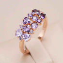 Rose Gold Purple Zircon Cluster Cocktail Ring