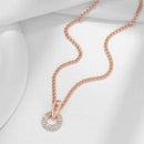 Pavé C-Shape Zircon Pendant Necklace