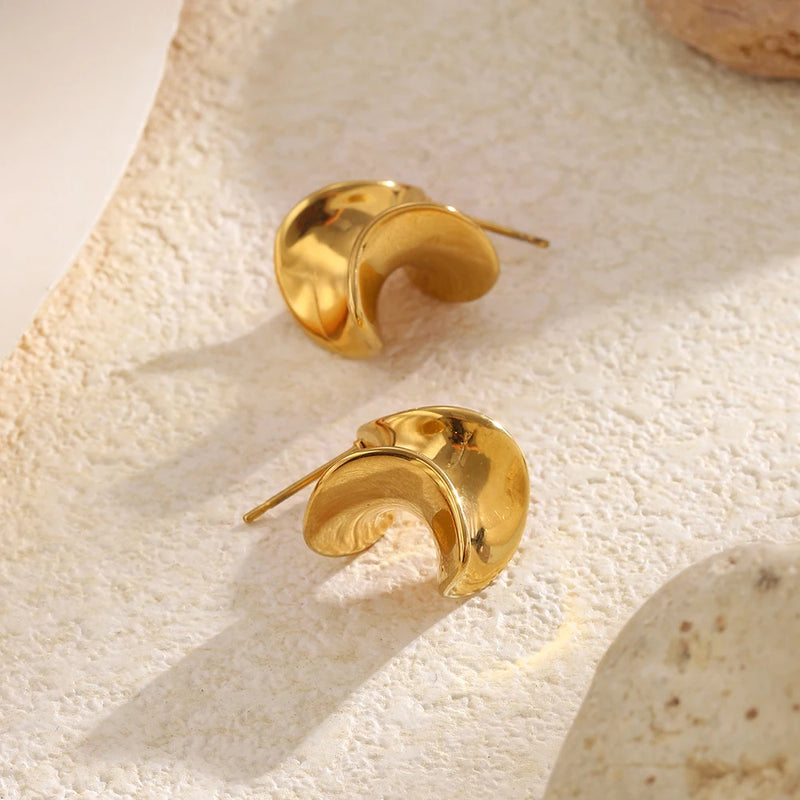 Twisted Wave Stud Earrings