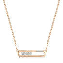 Rose Gold Geometric Bar Zircon Pendant Necklace