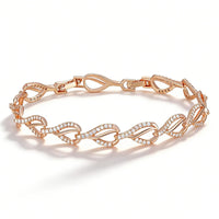Twisted Leaf Zircon Pave Bracelet