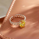 Rose Gold Yellow Natural Zircon Ring