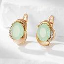 Rose Gold Green Fine Gemstone Earrings